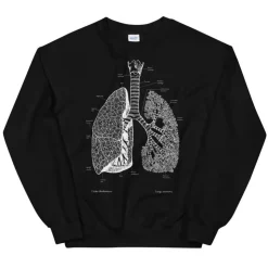 Sweat Unisexe Poumons - Chalkboard-Codex Anatomicus Discount