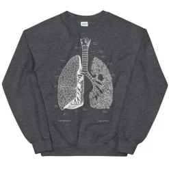 Sweat Unisexe Poumons - Chalkboard-Codex Anatomicus Discount