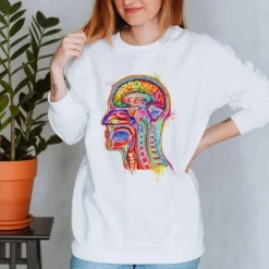 Sweat Unisexe Section de Tête - Aquarelle-Codex Anatomicus Hot