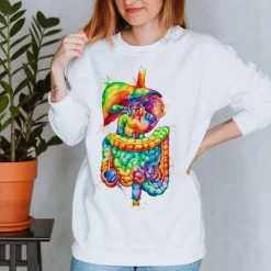 Sweat Unisexe Système Digestif - Aquarelle-Codex Anatomicus Online