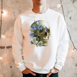 Sweat Unisexe Tête de Mort - Floral-Codex Anatomicus New