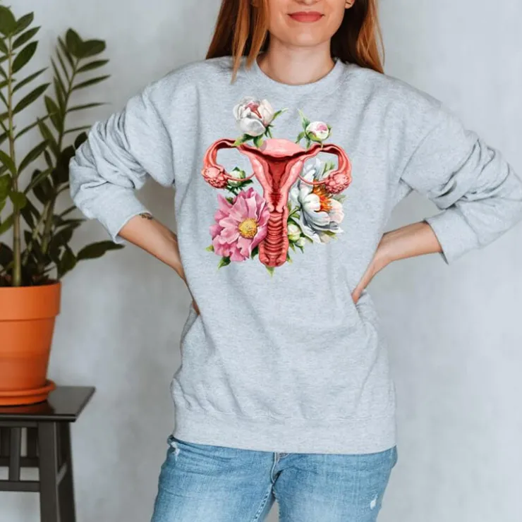 Sweat Unisexe Utérus - Floral-Codex Anatomicus New
