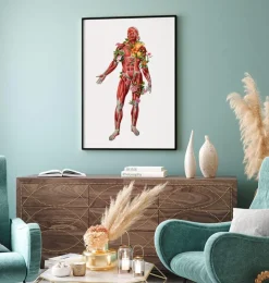 Système musculaire, vue de face - Floral - Blanc-Codex Anatomicus Outlet