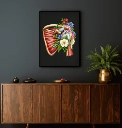 Tendinopathie - Floral - Noir-Codex Anatomicus New