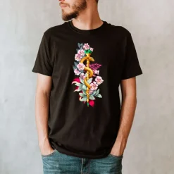 T-shirt Unisex Bâton d'Asclépios - Floral-Codex Anatomicus Online