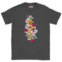 T-shirt Unisex Bâton d'Asclépios - Floral-Codex Anatomicus Online