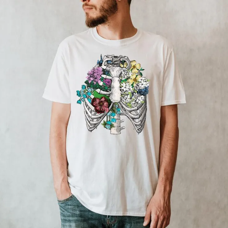 T-shirt Unisexe Cage Thoracique - Floral-Codex Anatomicus Discount
