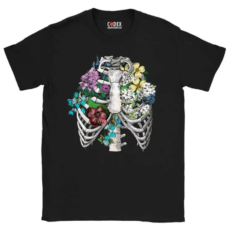 T-shirt Unisexe Cage Thoracique - Floral-Codex Anatomicus Discount
