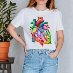 T-shirt Unisexe Coeur - Aquarelle-Codex Anatomicus Hot