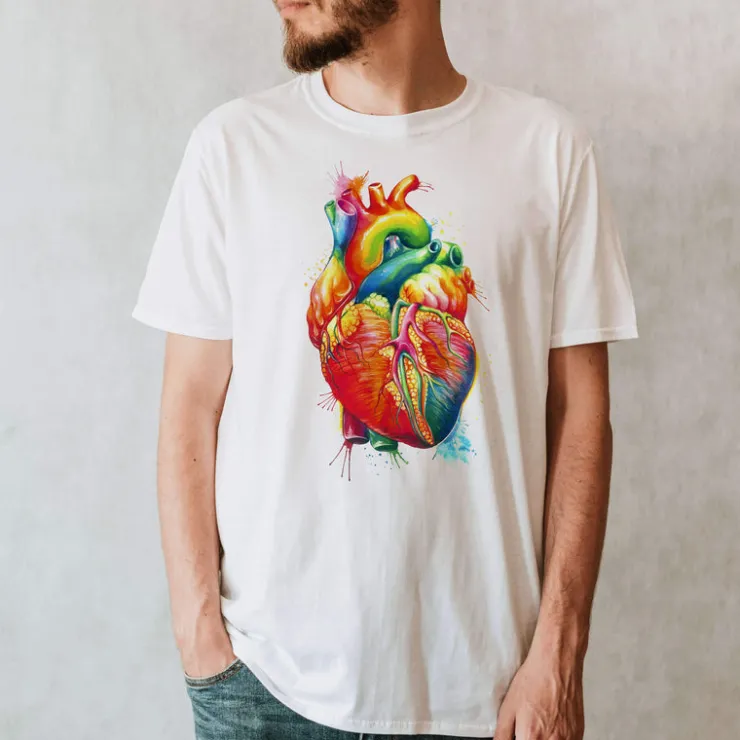 T-shirt Unisexe Coeur III - Aquarelle-Codex Anatomicus Sale