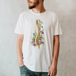 T-shirt Unisexe Colonne Vertébrale - Floral-Codex Anatomicus Clearance