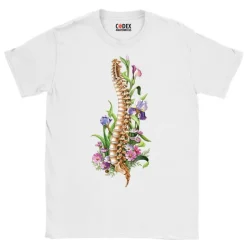 T-shirt Unisexe Colonne Vertébrale - Floral-Codex Anatomicus Clearance