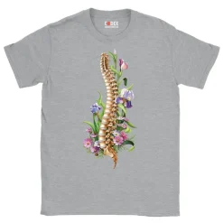 T-shirt Unisexe Colonne Vertébrale - Floral-Codex Anatomicus Clearance