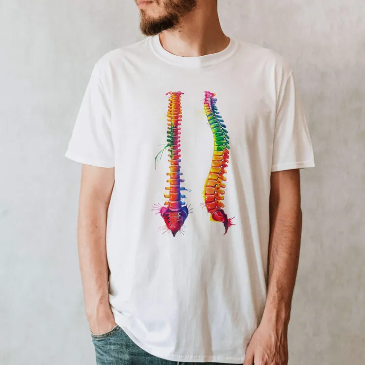 T-shirt Unisexe Colonne Vertébrale - Aquarelle-Codex Anatomicus Best