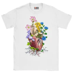 T-shirt Unisexe Cœur - Floral-Codex Anatomicus Outlet
