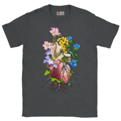 T-shirt Unisexe Cœur - Floral-Codex Anatomicus Outlet