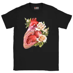 T-shirt Unisexe Cœur II - Floral-Codex Anatomicus Online