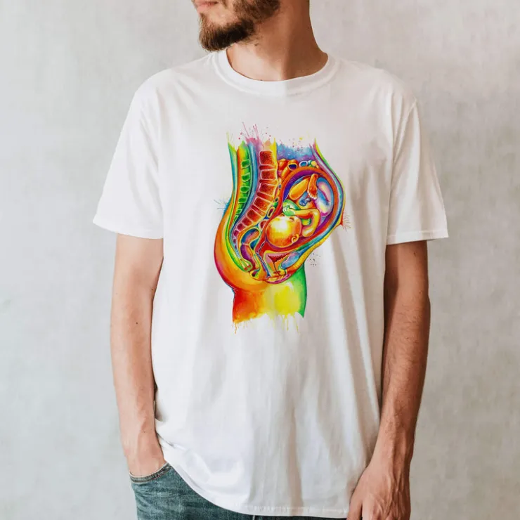 T-shirt Unisexe Fœtus - Aquarelle-Codex Anatomicus New