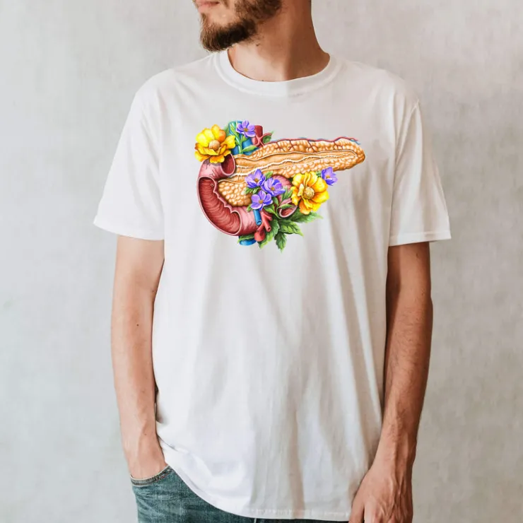 T-shirt Unisexe Pancréas - Floral-Codex Anatomicus New