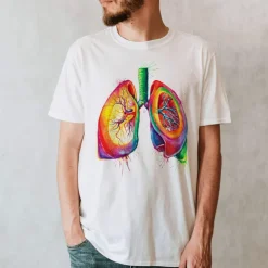 T-shirt Unisexe Poumons - Aquarelle-Codex Anatomicus Discount