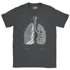 T-shirt Unisexe Poumons - Chalkboard-Codex Anatomicus New