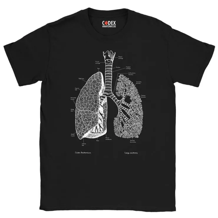 T-shirt Unisexe Poumons - Chalkboard-Codex Anatomicus New