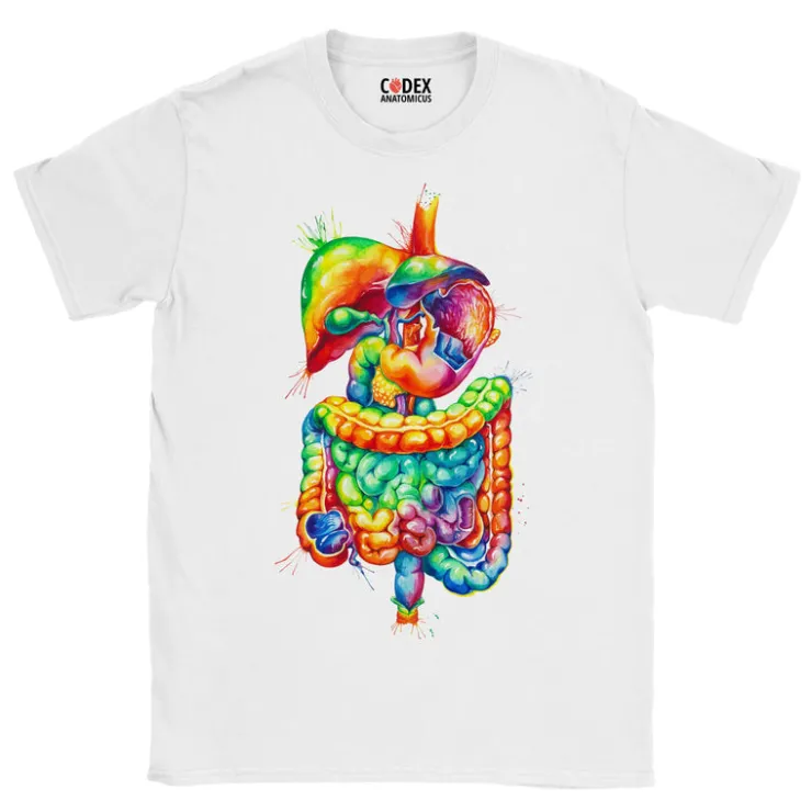 T-shirt Unisexe Système Digestif - Aquarelle-Codex Anatomicus Hot