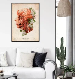 Tête, cerveau et artères - Floral - Vieux papier-Codex Anatomicus Discount