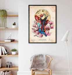 Tête, cou et artères - Floral - Vieux papier-Codex Anatomicus Outlet