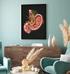 Ulcère gastrique - Floral - Noir-Codex Anatomicus Best