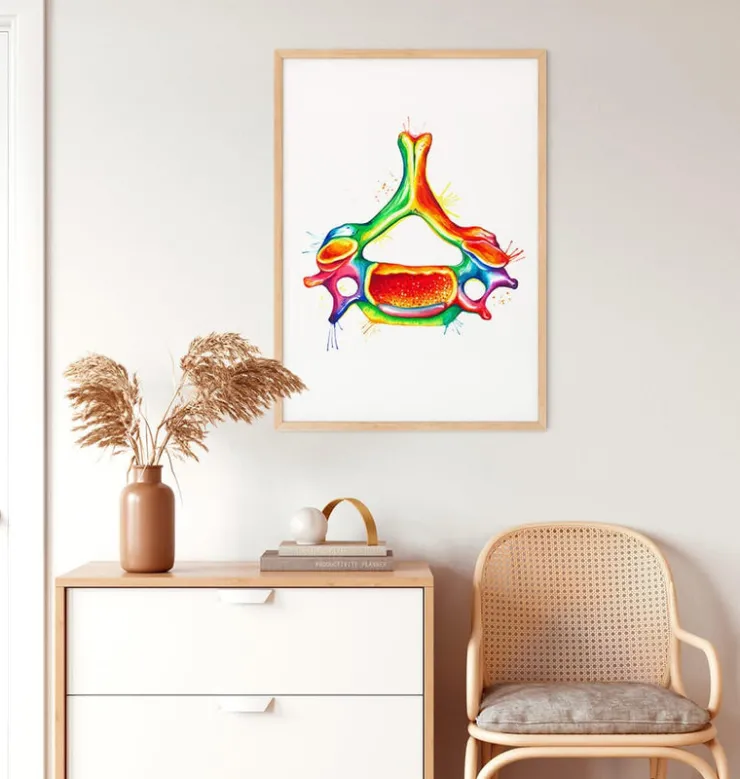 Vertèbre cervicale - Aquarelle-Codex Anatomicus Discount