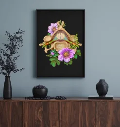 Vertèbre cervicale - Floral - Noir-Codex Anatomicus Outlet